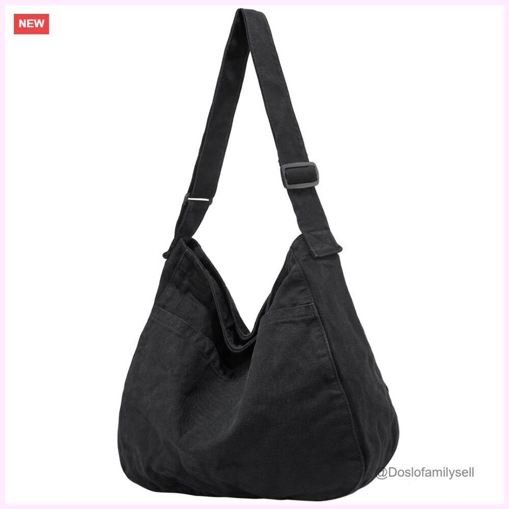 Canvas Tote Bag Hobo Crossbody Shoulder Bag Large Purse Messenger